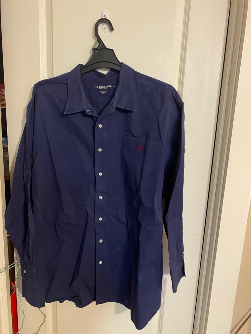 U.S. Polo Assn. Men's Dark Blue Long-Sleeve Button Shirt